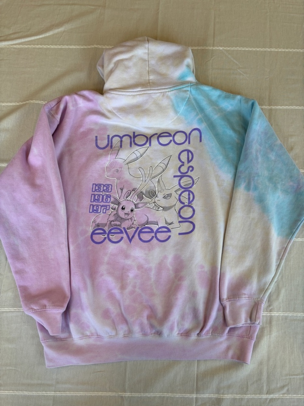 Pokémon Eevee Evolutions Tie Dye Hoodie - Umbreon & Espeon - Picture 9 of 10